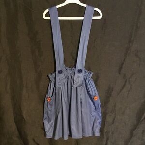 Charming Blue Kids Skirt with Suspenders